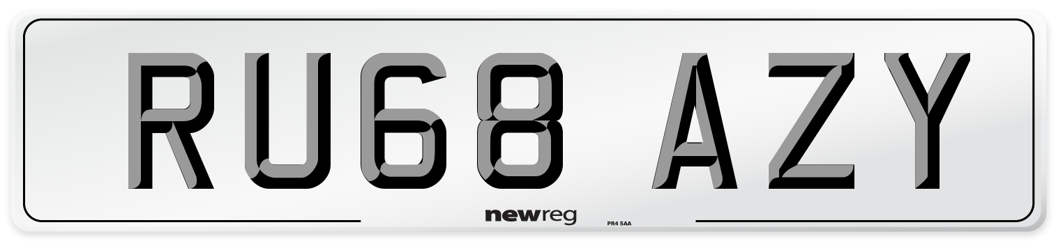 RU68 AZY Number Plate from New Reg